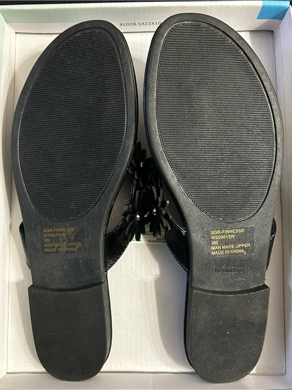 Sugar Finesse Women’s Black Daisy Floral Thong Sandals SZ 9 BNIB - Picture 9 of 14